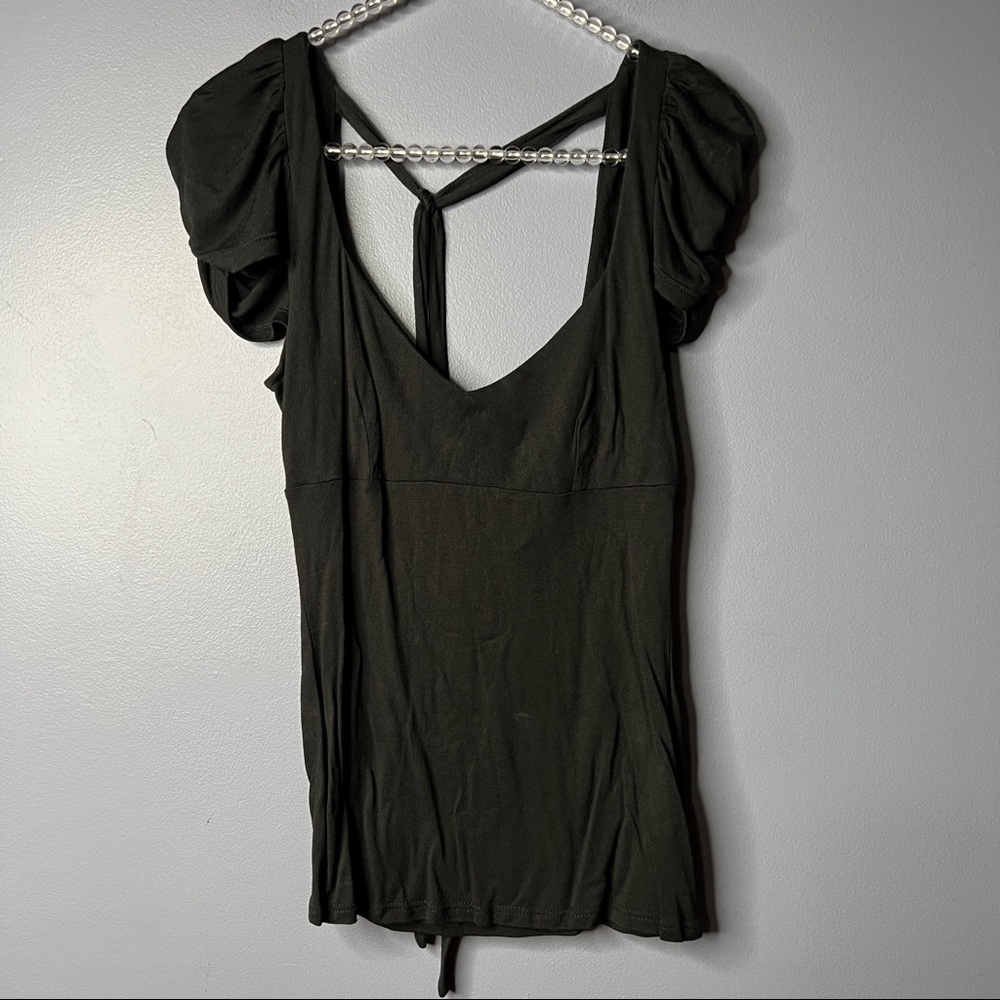 Bebe Stretch Knit Cap Sleeve Top